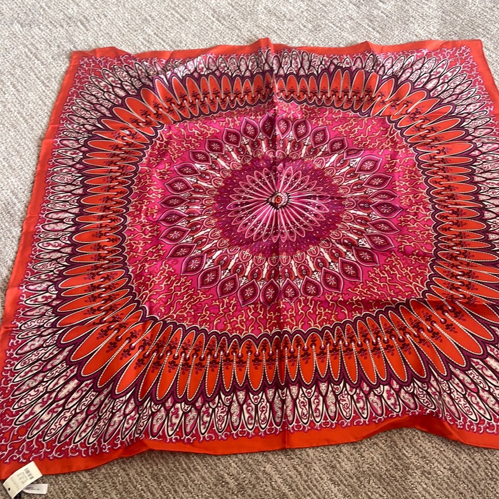 Talbots twill silk scarf, square 33 inches